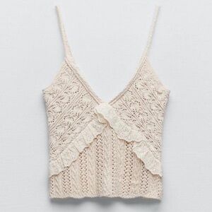 Zara pointelle knit top